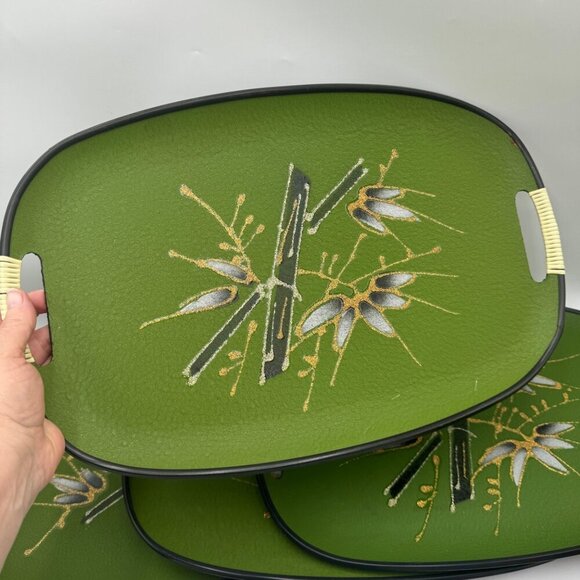 MCM Oval Serving Tray, Avocado Tray with Bamboo design 4 available